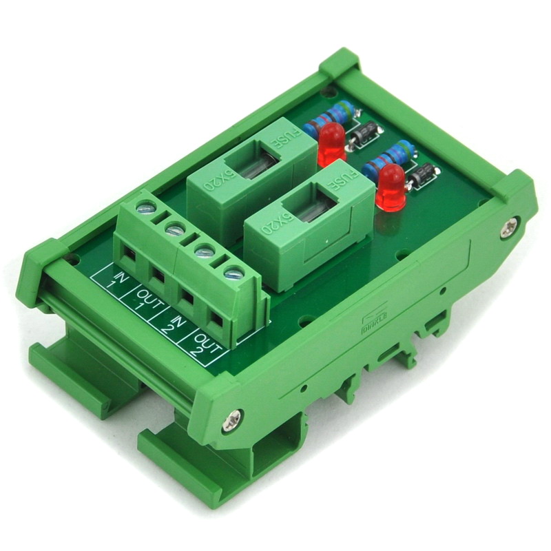 ELECTRONICS-SALON DIN Rail Mount 5~48VDC 2 Channel Fuse Interface ...