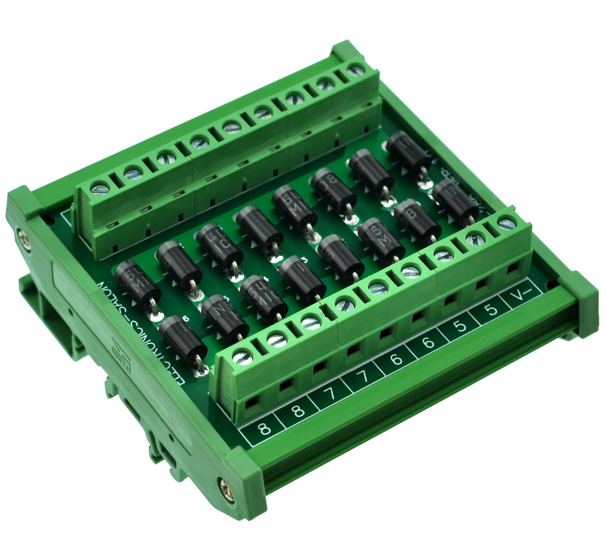 Electronics-Salon DIN Rail Mount Clamp Diode Array Module Board, 16 ...