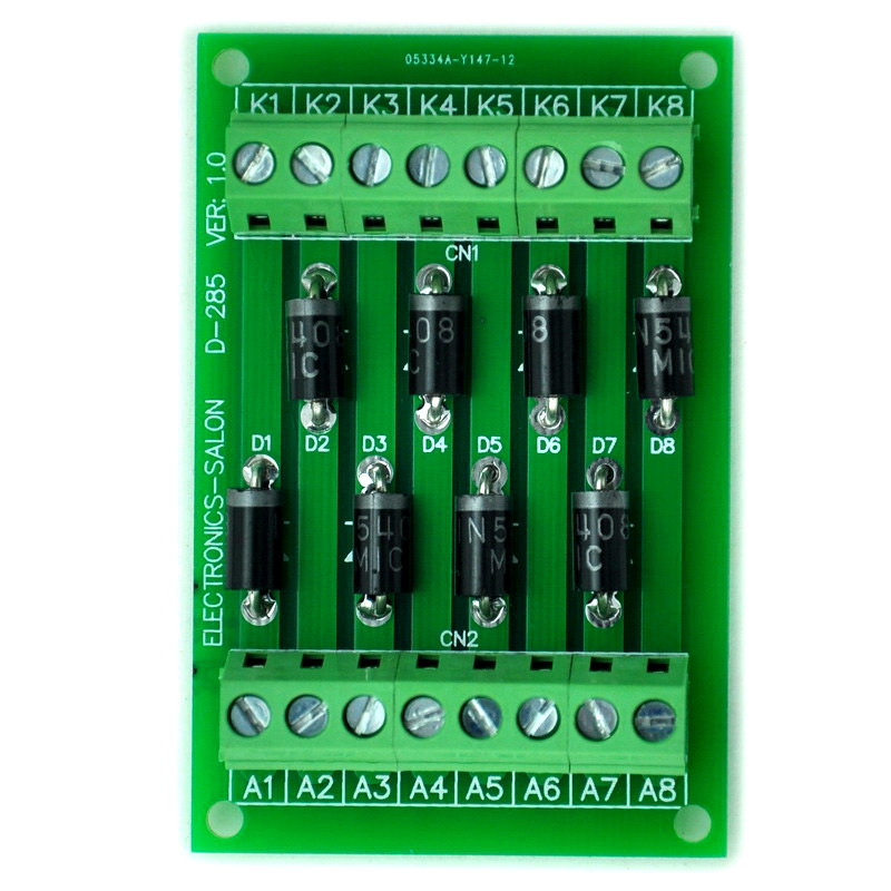 ELECTRONICSSALON 8 Individual Diode Module Board, 1N5408 3A 1000V