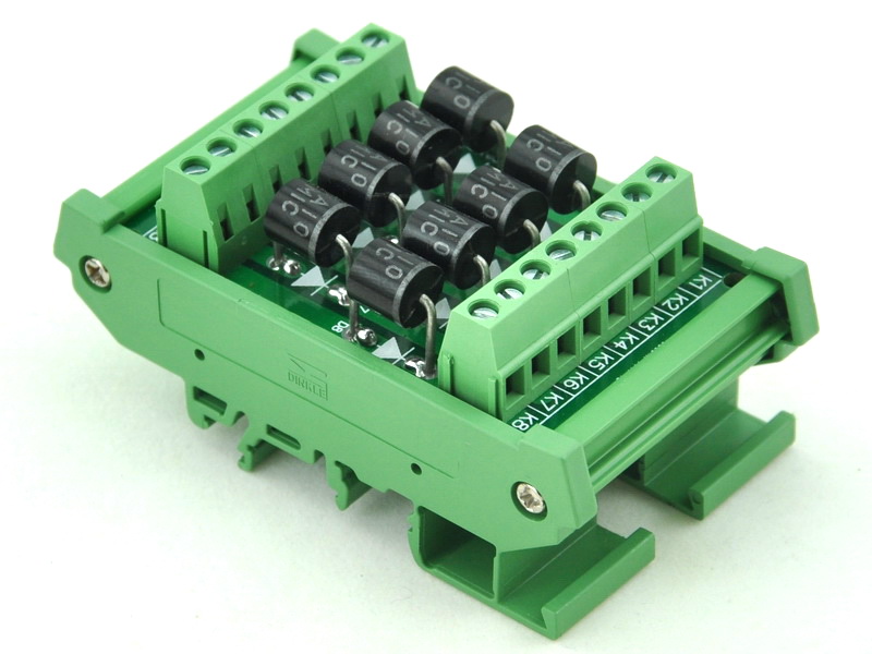 ELECTRONICS-SALON DIN Rail Mount 8 Individual Diode Module, 6A10 6A ...