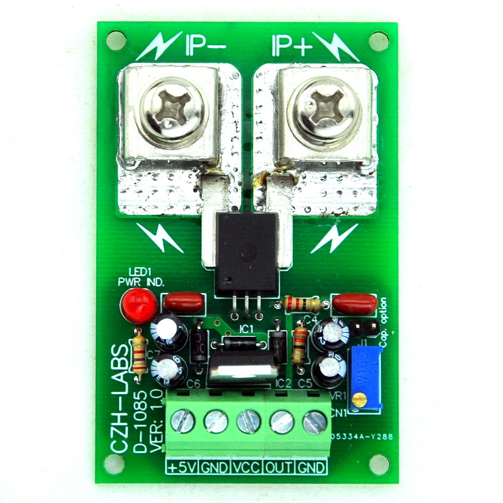 CZHLABS Panel Mount +/100Amp AC/DC Current Sensor Module Board, based
