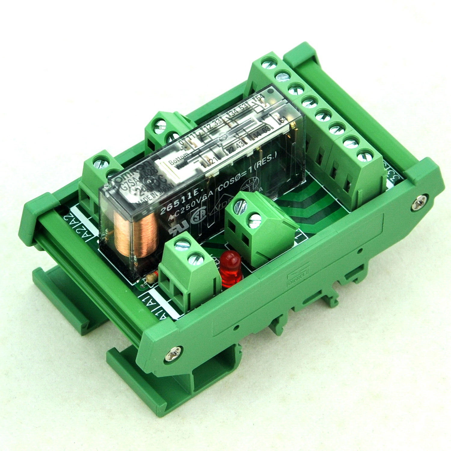 CZHLABS DIN Rail Mount Safety Relay Module, 24V AC/DC, G7SA4A2B, 4PST
