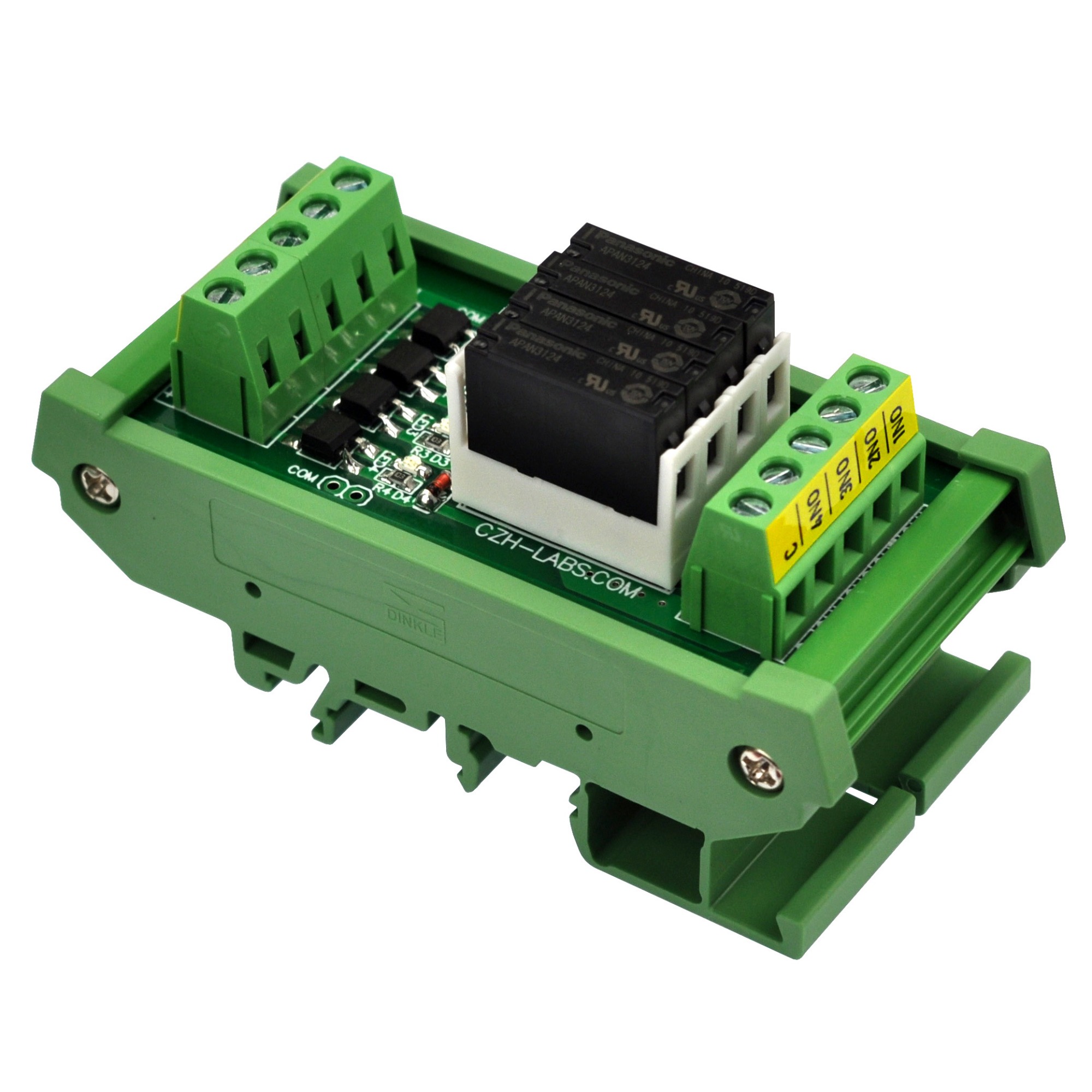 DIN Rail Mount AC/DC 5V 12V 24V 4 SPSTNO 5Amp Power Relay Module