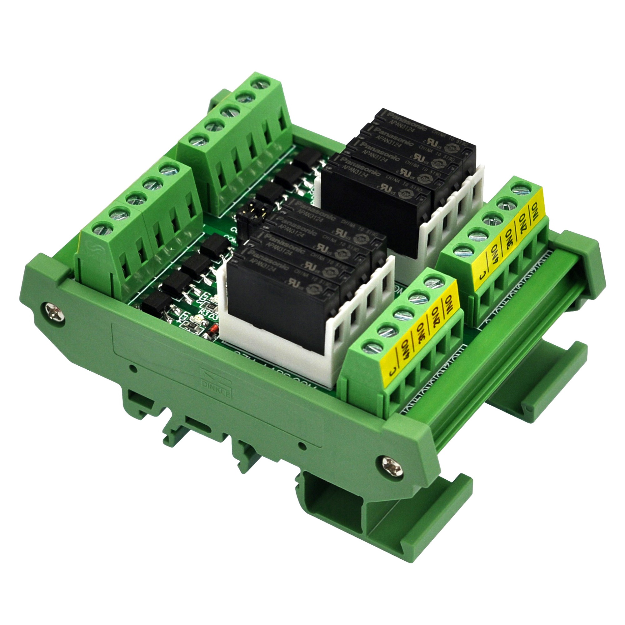 DIN Rail Mount AC/DC 5V 12V 24V 8 SPST-NO 5Amp Power Relay Module