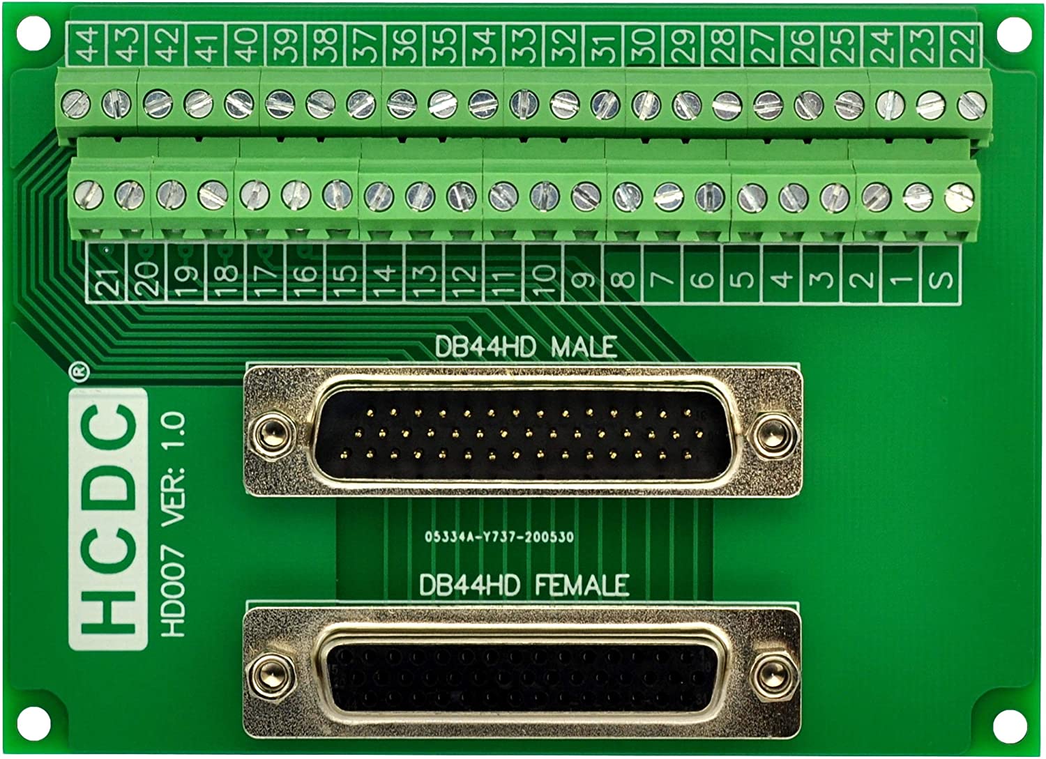 Module Db Plus D-SUB Male-Female Breakout Board Terminal Block Interface Module (DB44HD)